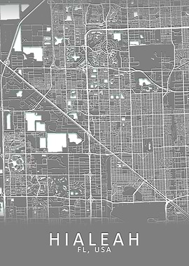 Hialeah FL USA City Map