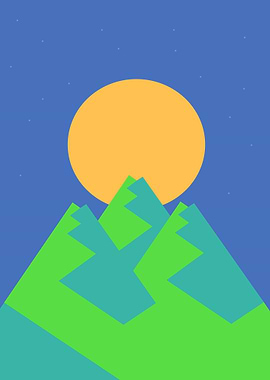 Full moon over the peaks