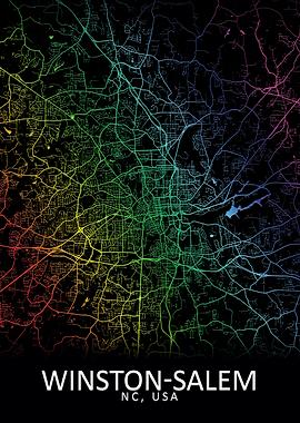 WinstonSalem USA City Map