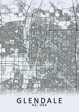 Glendale AZ USA City Map