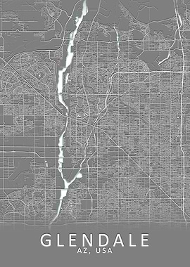 Glendale AZ USA City Map