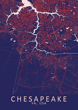 Chesapeake USA City Map