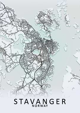 Stavanger Norway City Map