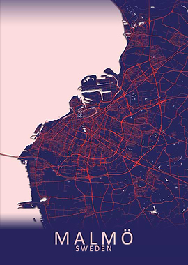 Malmo Sweden City Map