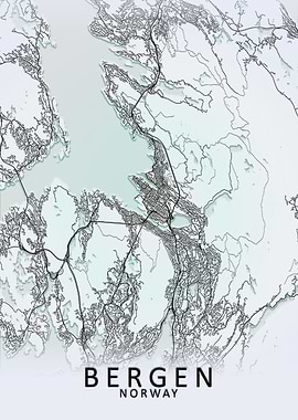 Bergen Norway City Map