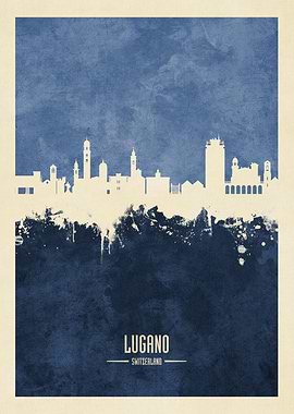 Lugano Switzerland Skyline
