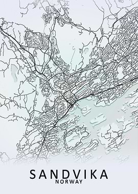 Sandvika Norway City Map