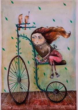 The reader on a bicycle