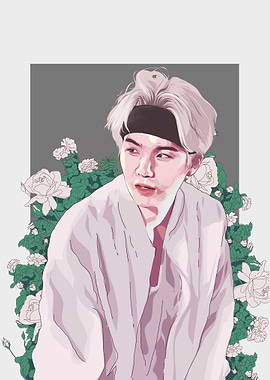 SUGA WITH ROSE BTS MEMBER