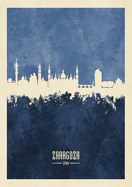 Zaragoza Spain Skyline