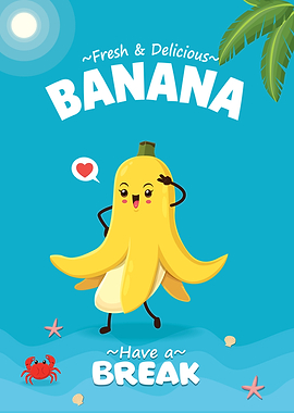 Summer poster banana