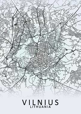 Vilnius Lithuania City Map