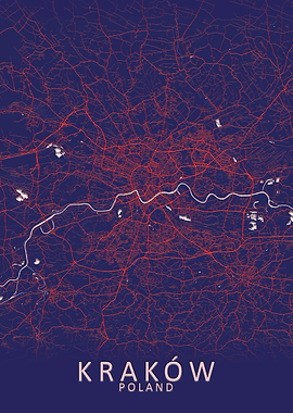 Krakow Poland City Map
