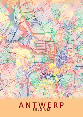 Antwerp Belgium City Map