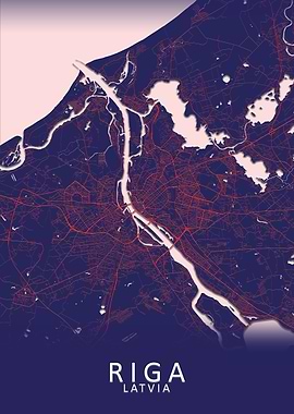 Riga Latvia City Map