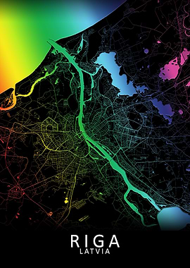 Riga Latvia City Map