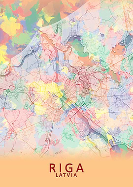 Riga Latvia City Map