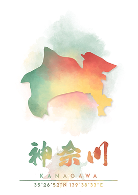Kanagawa Watercolor Map