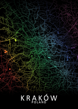 Krakow Poland City Map