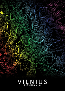 Vilnius Lithuania City Map