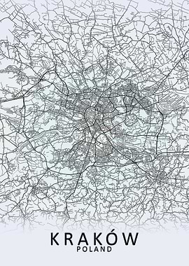 Krakow Poland City Map