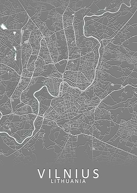 Vilnius Lithuania City Map