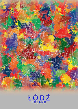 Lodz Poland City Map