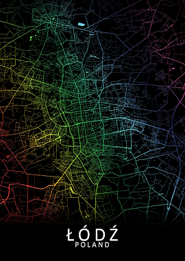 Lodz Poland City Map