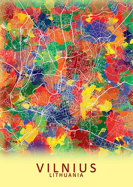 Vilnius Lithuania City Map
