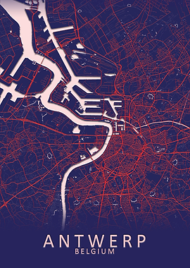 Antwerp Belgium City Map