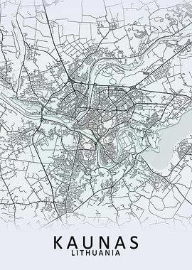Kaunas Lithuania City Map