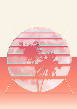 Palms against the moon