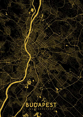 Budapest map gold