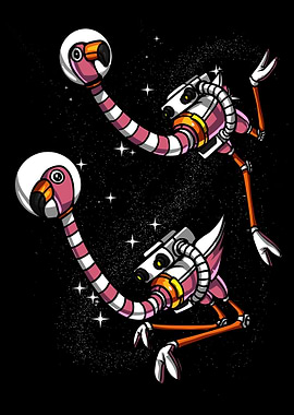 Space Flamingo Astronauts