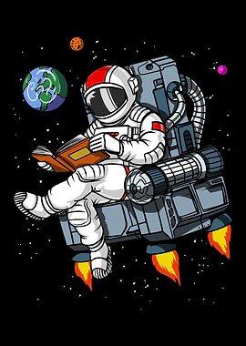 Astronaut Reading A Book