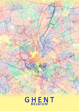 Ghent Belgium City Map