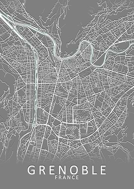 Grenoble France City Map