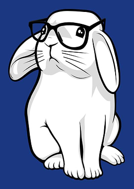 Hipster Rabbit Nerd Bunny