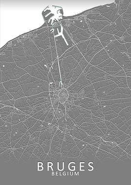 Bruges Belgium City Map
