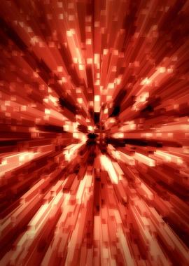 Cubes running abstract red