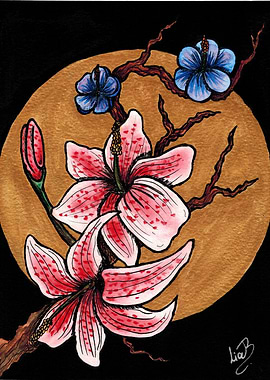 Lilies in the moonlight