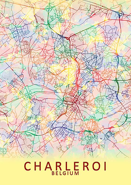 Charleroi Belgium City Map