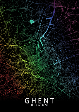 Ghent Belgium City Map