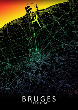 Bruges Belgium City Map