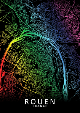 Rouen France City Map