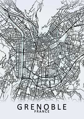 Grenoble France City Map
