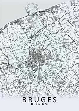 Bruges Belgium City Map