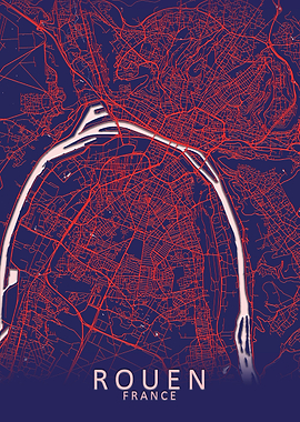 Rouen France City Map