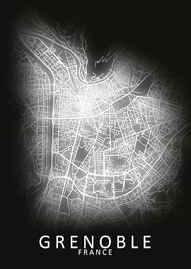 Grenoble France City Map