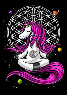Space Unicorn Yoga Buddha